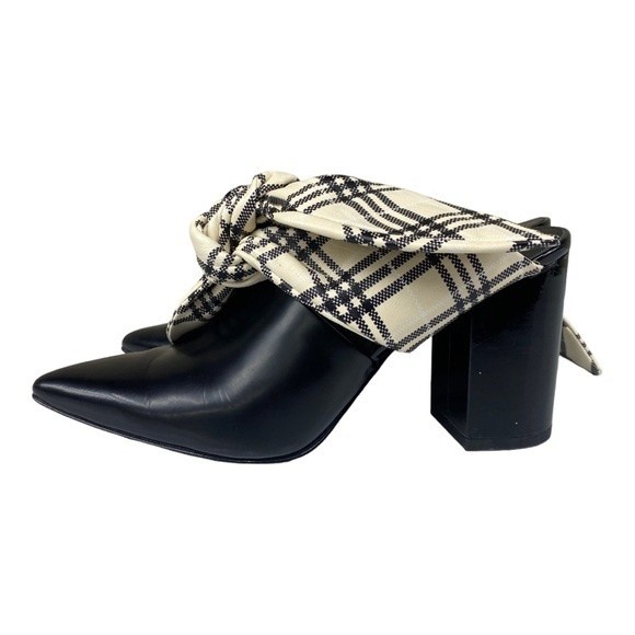 Self-Portrait Black and Cream Mules - Picture 10 of 14